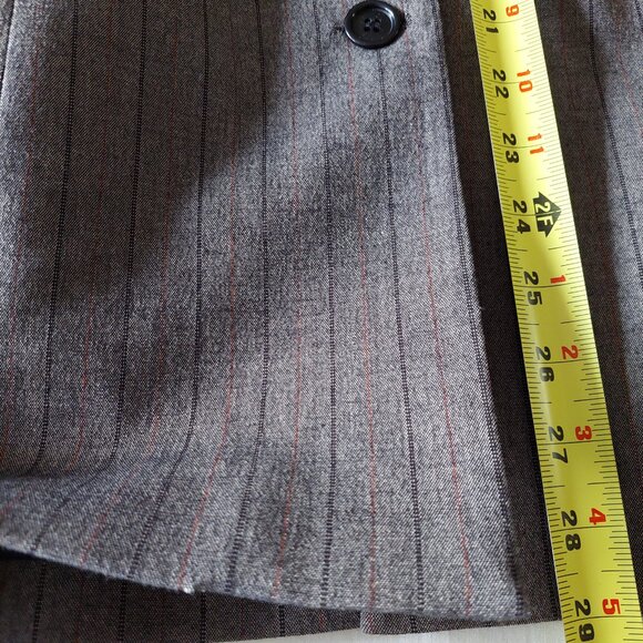 Tristan & Iseut Brown Pinstripe Skirt Blazer Suit Set,  Size S/10 - Picture 4 of 13
